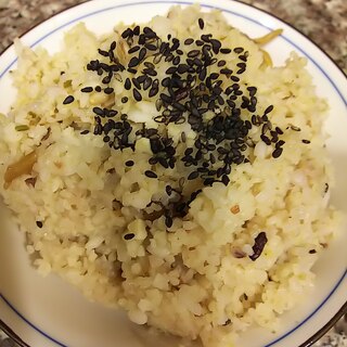 タマチャンショップの三十雑穀でなめこご飯